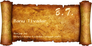Banu Tivadar névjegykártya